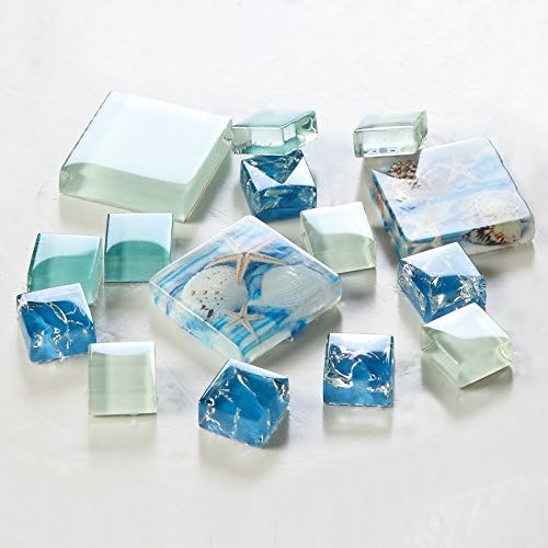 Hominter 11 Листа на Синята Стъклена плочка с напукани Лед, Бяло и Тюркоаз Плочки За стени за Баня, на Задния Панел Кухня в