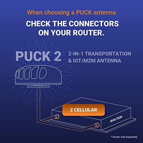 Poynting Puck-2 2-в-1 за транспортиране и антена M2M/ИН | 5G | 4G LTE | 2X2 MIMO | 617-4200 Mhz | Черен