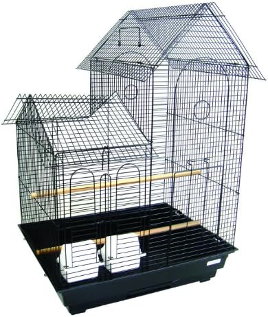 YML Малка Клетка за птици с размери 20 на 16 инча, Черна