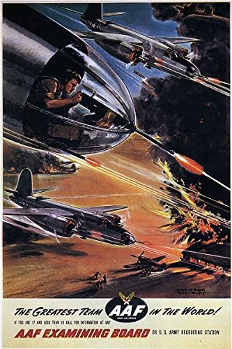 AAF най-големият отбор в света Ретро Военен Пропагандният Плакат на САЩ от Втората световна война, 2-та световна война