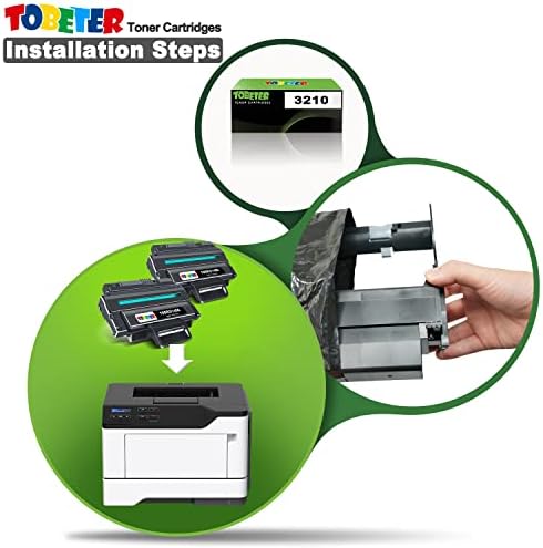 Сменяеми касети с рециклирана тонер ToBeter за Xerox 3210 106R01486 106R01485, използвани с този принтер на Xerox WorkCentre 3210 3220 3210N (2 опаковки черен цвят, висока производителност 4100 стран