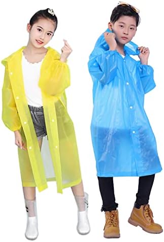 Детски дъждобран Makonus, [Опаковка от 2 броя] Детски дождевики ЕВА, Множество яке-пончо от дъжд за момчета и момичета