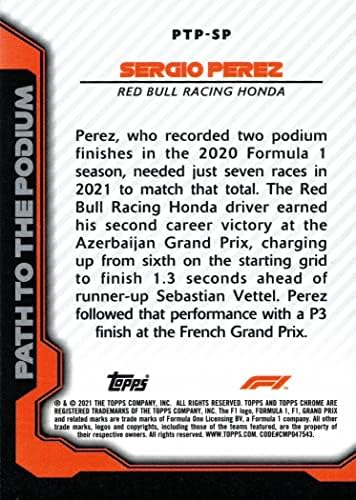 2021 Topps Хром път от Формула 1 до подиуму PTP-Състезателна карта Серхио Перес от Формула 1