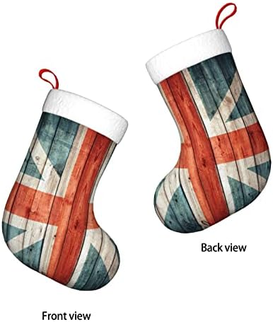 Коледни Чорапи Augenstern Флаг На Англия Стари Дървени Двустранни Чорапи За Окачване На Камина.
