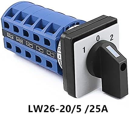 Преминете SVAPO LW26-20 1/2/3/4/5 Шарнирный Превключвате на задна скорост 20A Универсален ключ за превключване на 440V 20A Прекъсвач за изключване 1-0-2 (Цвят: LW26-20-5- 25А)