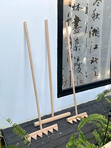 Голям Дзен Градински Гребла Инструмент - 48 L 6 Зъбни Трион Открит Японска Градина Наклона Пълен Размер DIY Медитация