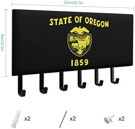 Стенен Държач за ключове с Флага на щата Орегон Персонализирани Стенни Закачалки За Ключове с 5 Куки за Домашен Офис