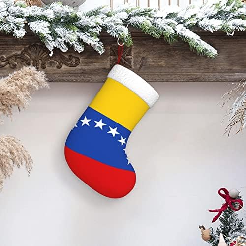 AABSTBFM Знаме на Венецуела Коледни Чорапи Манто Окачени Чорапи за Семейна Коледна Украса Празничен сезон декорация