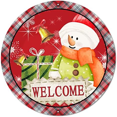 Добре Дошли на Зимния Коледен Снежен човек Ретро Кръгъл Метален Твърд Знак Табела Кръг от Метални Художествени Щампи Знак Проблем