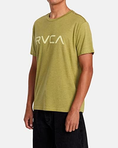 Мъжки t-shirt RVCA с Червена бродерия и Графичен дизайн Crew