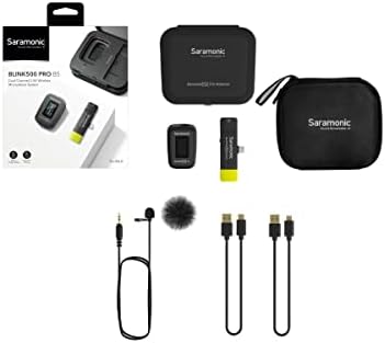 Подобрена безжична микрофон система Saramonic с клипсой 2,4 Ghz с петличным канал и двухканальным USB-C приемник за смартфони или таблети, базирани на Android, компютри и iPad Pro и