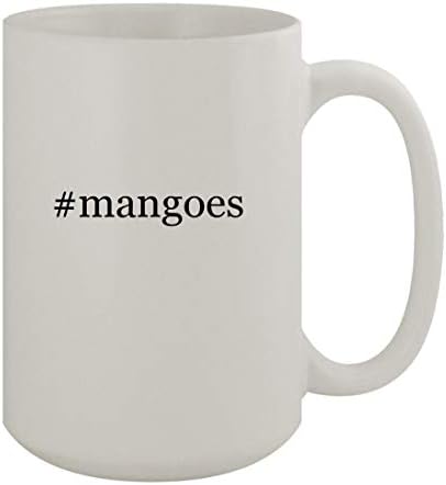 Подарък дрънкулки манго - Керамични Бяла утайка от Чаша на 15 унция, Бяла