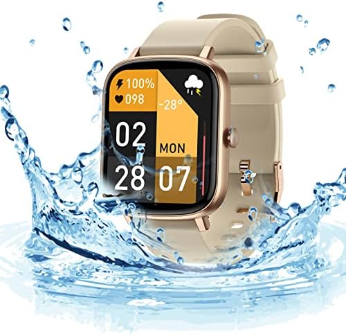 Смарт часовник с 1,7 инчов TFT екран, Метални Фитнес-часовник с 24 спортни режими, IP68 водоустойчив, Зареждане