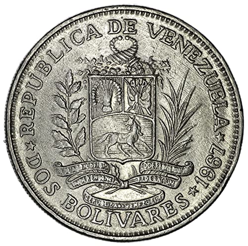 1967 Британският Кралски Монетен двор Венецуела Герб Y#43 2 Боливар Продавач е Много добър