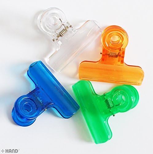 2050 Смешни Прозрачни Цветни Пластмасови скоби за Булдог 50 мм - Опаковка от 12 броя