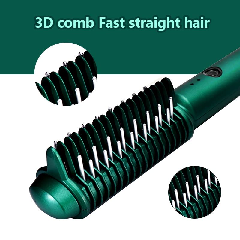 JYDQM USB Акумулаторна 3D четка за коса за Изправяне на коса, Електрически Плойка маша за коса, Утюжки за влажен