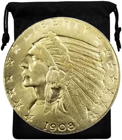 Копие Kocreat 1908-D Златна Монета с Главата на Индийския Орел в Пет Долара-Сувенирни Монети на САЩ, Колекция Реплика