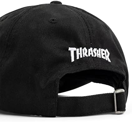 Бейзболна шапка на Thrasher Skategoat Redux Old Таймер с каишка на гърба, Черна, Един размер