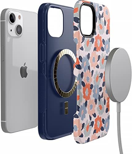 Калъф Casely за iPhone 13 | е Съвместим с MagSafe | Областта на цветя | Калъф в пастелни цветове