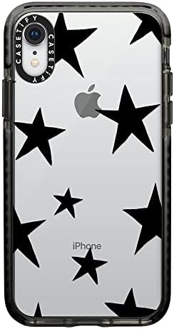 Удароустойчив калъф Casetify за iPhone XR - Stars Black - Черен Прозрачен