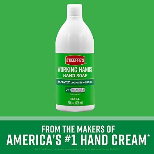 Овлажняващ сапун за ръце O ' Keeffe's Working Ръце, във флакона по 25 грама, Без мирис (опаковка от 4 броя)