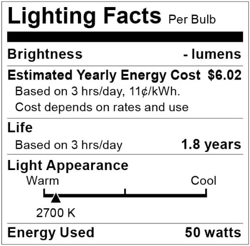 Лампа Satco S4625 среден размер със светла тапицерия, 2,00 инча, 50, Цветен
