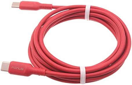 Червен кабел с дължина 6 метра от USB-C-Type-C PD, Кабел за бързо зарядно устройство, Тел власт, Съвместим с LG Q70 - Stylo