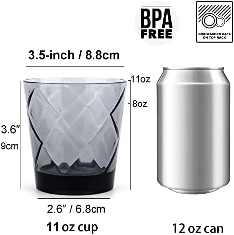 Чаши за пиене, KX-ФАЯНС Arcylic, Пластмасови Чаши за сок и уиски обем 11 грама, комплект от 6 Прозрачни
