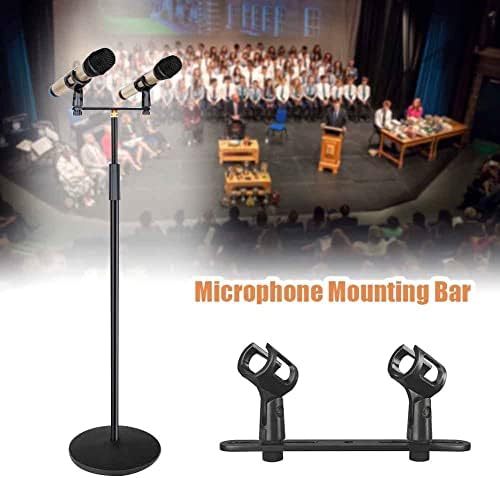 ELUSSO Регулируема Двухголовочная Поставка за Микрофон Джобно Трайно и Стабилно Закрепване на Микрофона На един