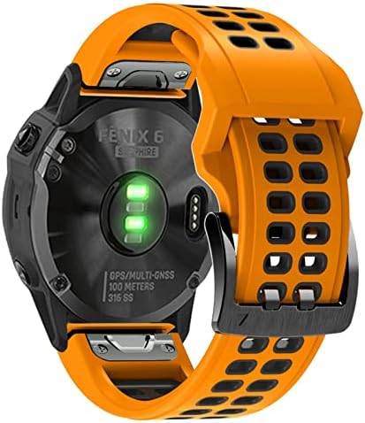 KFAA 22 мм 26 мм и Каишка за часовник Quickfit за Garmin Fenix 7 Fenix 6 7X5 5 Plus Forerunner 935 945 Быстроразъемный Силиконови гривни за часовници (Цвят: оранжево-черен, размер: 26 мм Fenix 6X 6XPro)