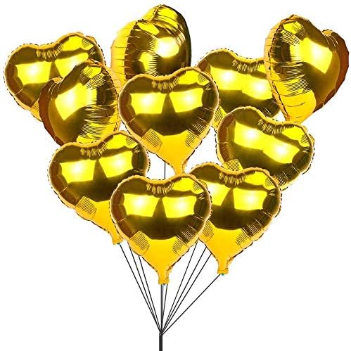 [10 X] балони от фолио във формата на сърце, 18 Майларовые Балони, Декорации от Алуминиево Фолио за парти по случай