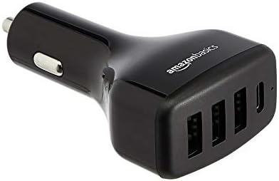 Зарядно за кола Basics мощност 54 W с 4 USB порта, 1 USB порт-C (18 W) за захранване и 3 USB порта-A (12 W) - черен