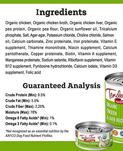 Нежен и истински храна за домашни любимци, храна за кучета с органични пилешки черен дроб, 12,5 грама (опаковка от 12 броя)