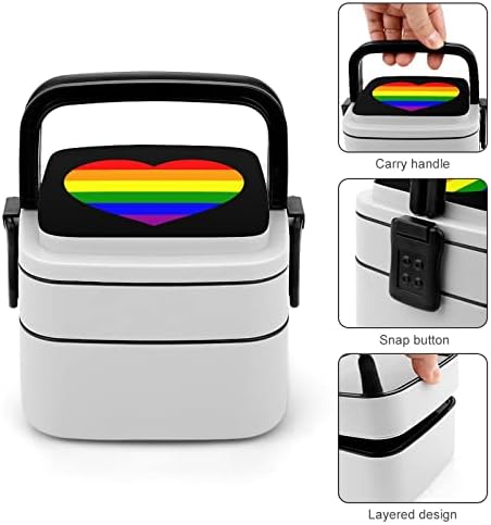 Флаг ЛГБТ Гей Прайда Двойна Штабелируемый Контейнер Bento Lunch Box За Учебната Работа Пикник Пътуване