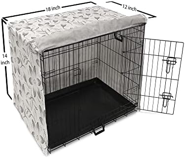 Foldout Черно-Бял Калъф за клетка за кучета, Цветя Режим В Грах, Монохромен Природен Дизайн, Абстрактна Зеленина, Лесен
