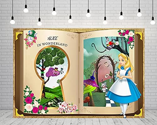 Алиса в Страната на Чудесата Фон за Парти по случай рождения Ден на Доставка 5x3ft Книга История на Снимка Фонове Алиса Тема Душата на Детето Банер за Украса на Маса з?