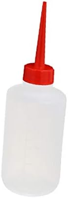X-DREE 250 ml Пластмасова бутилка за дозиране на масло и вода, във формата на цилиндър с пряко клюн (Нова пластмасова бутилка за дозиране на вода във формата на цилиндър с