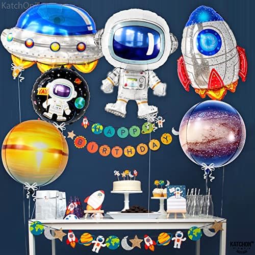 KatchOn, Големи космически топки за астронавти - 37 инча, Опаковки от 6, балони на Космическа тематика | Бижута за космически