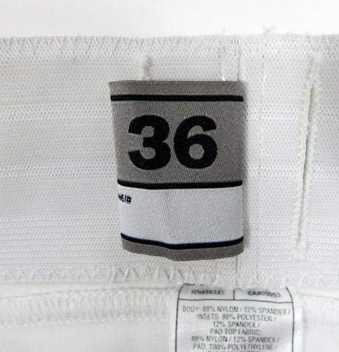 На футболен мач на Спартанците щата Мичиган са Били Освободени Бели Панталони С Колан 36 размер - Използва игра на Колежа