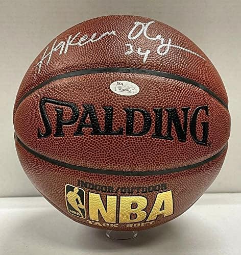 Хаким Оладжувон Подписа на Баскетболна топка JSA Houston Rockets W360812 - Баскетболни топки с Автографи
