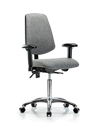 LabTech Seating LT42231 Стол-Пейка средни размери, Плат, Със Средна облегалка, Хромированное Основа с Наклон,