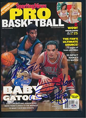 Кори Брюър и Йоаким Ноа Подписаха Автограф в списание PSA/DNA AM13010 - Списания НБА с автограф