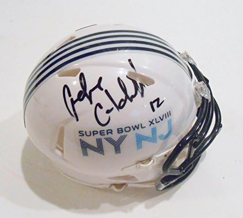 Андре Колдуел подписа мини-каска Super Bowl 48 с COA XLVIII Broncos - Мини-каски NFL с автограф