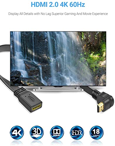 Удлинительный кабел URWOOW HDMI Високоскоростен кабел-удължител HDMI мъжа към жената под ъгъл 90 градуса, Удължител Удължител