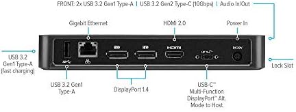Докинг станция Targus USB C с мулти-функционален дисплей Alt. Зарядно устройство за видео разговори Mode Triple, докинг станция за лаптоп USB C до 3 монитори, 2 порта за Дисплей 1.4 +