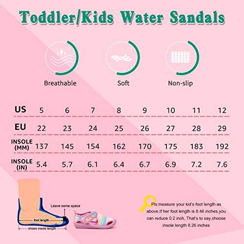 Водна обувки за момчета и момичета STQ, бързо съхнещи Плажни Сандали без закопчалка за плуване в басейна (Дете/Little Kid)