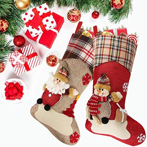 Коледни Чорапи Dreampark 4 бр. - 18Класически Коледни Чорапи - Дядо коледа, Снежен човек, Северен Елен, Penguin за