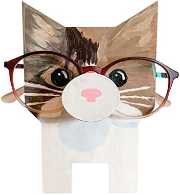 Ke1Clo Творчески Дървени Издълбани Държач за очила с животни, Поставка за Показване на Слънчеви Очила с Красиви Котки/Кучета,