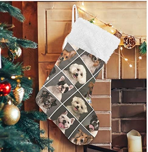 Коледни Чорапи ALAZA, Всички видове кучета, Класически Персонализирани Големи Чулочные Украса за Семейни Тържества,