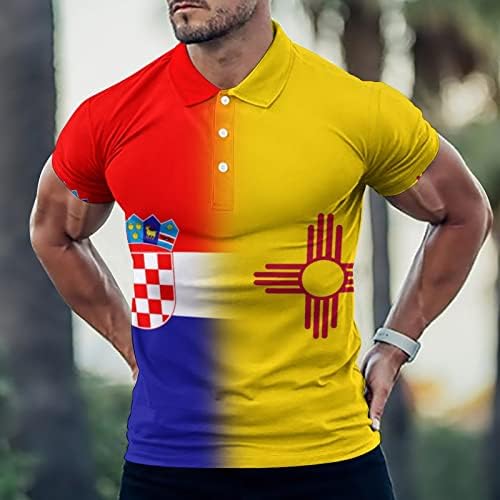 Мъжки тениски-Топка за голф с Флага на Хърватия и Ню Мексико, бързо съхнещи Спортни Тениски С Къс ръкав